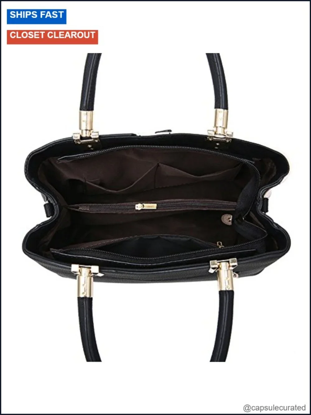 Women's Leather Satchel Tote Handbag with Top Handle and Adjustable Strap - PU